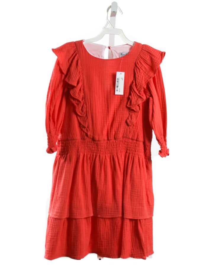 GABBY  RED    DRESS WITH RUFFLE