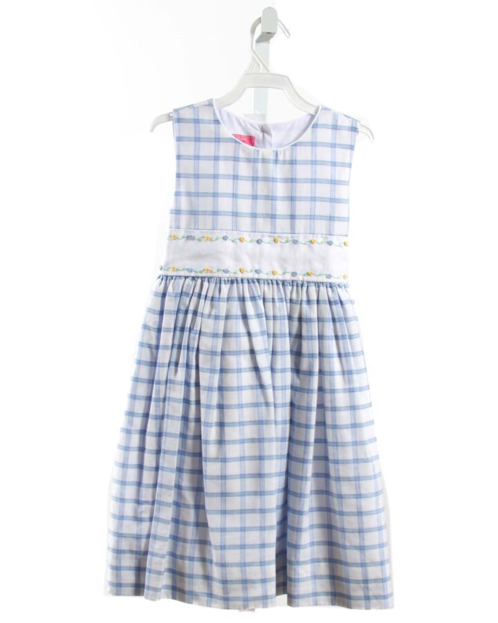 CLAIRE AND CHARLIE  LT BLUE  PLAID EMBROIDERED DRESS