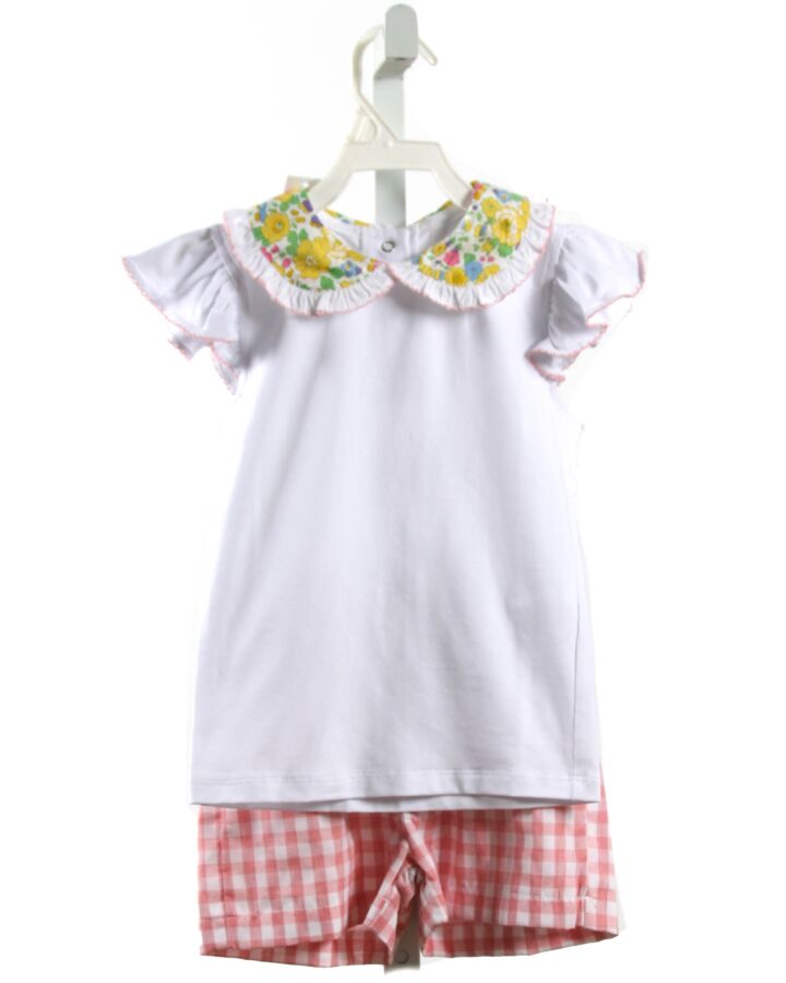 SAL & PIMENTA  WHITE  GINGHAM  2-PIECE OUTFIT WITH PICOT STITCHING