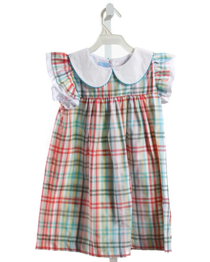 BELLA BLISS  MULTI-COLOR  PLAID  DRESS WITH RIC RAC