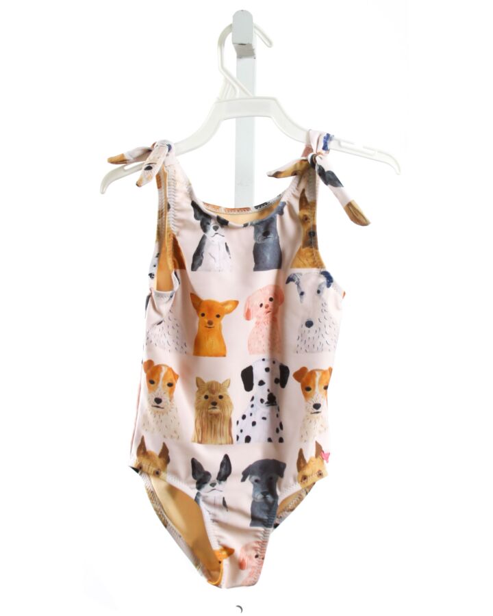 PINK CHICKEN  MULTI-COLOR  PRINT  1-PIECE SWIMSUIT