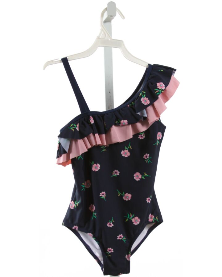 KAMI  BLUE  FLORAL  1-PIECE SWIMSUIT WITH RUFFLE
