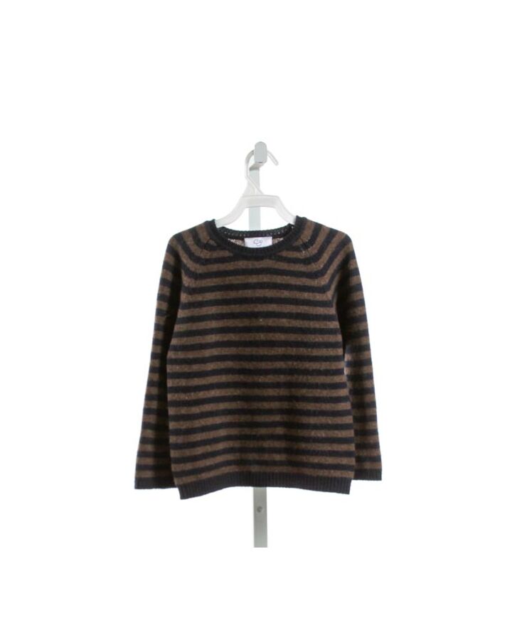 BABY CZ  BROWN CASHMERE STRIPED  SWEATER 