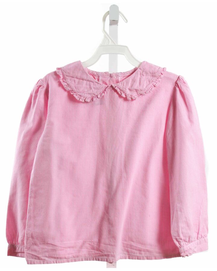 SHRIMP & GRITS  PINK  GINGHAM  SHIRT-LS WITH RUFFLE