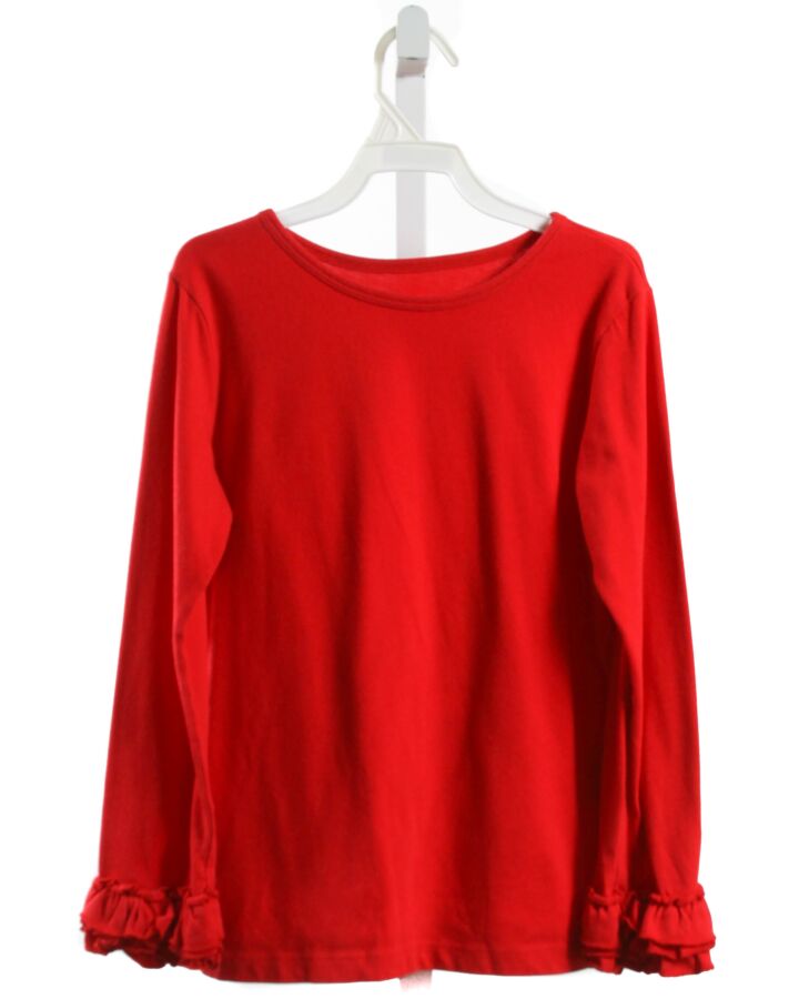 KELLY'S KIDS  RED    KNIT LS SHIRT WITH RUFFLE