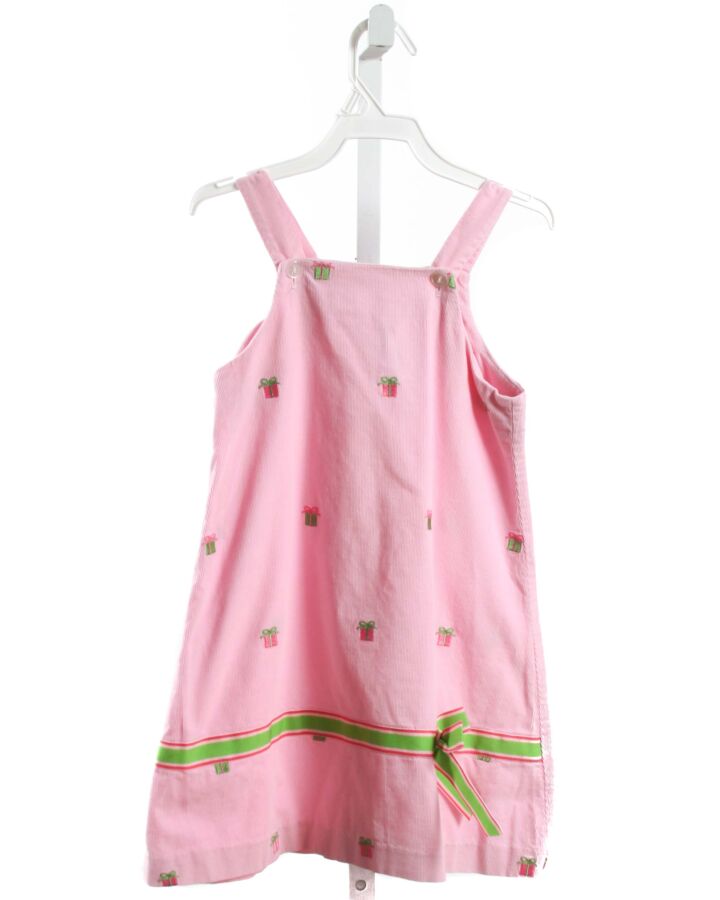 FUNTASIA TOO  PINK CORDUROY  EMBROIDERED DRESS WITH BOW