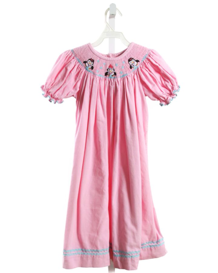STELLYBELLY  PINK CORDUROY  SMOCKED DRESS WITH RIC RAC