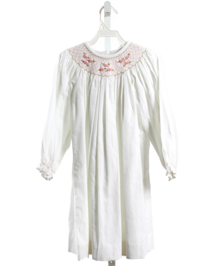 ZUCCINI  WHITE CORDUROY  SMOCKED DRESS