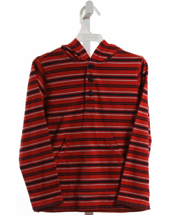 TEA  RED KNIT STRIPED  PULLOVER 