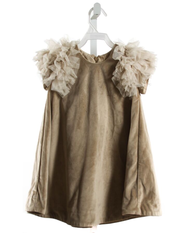 MAYORAL  BROWN VELOUR   PARTY DRESS WITH TULLE