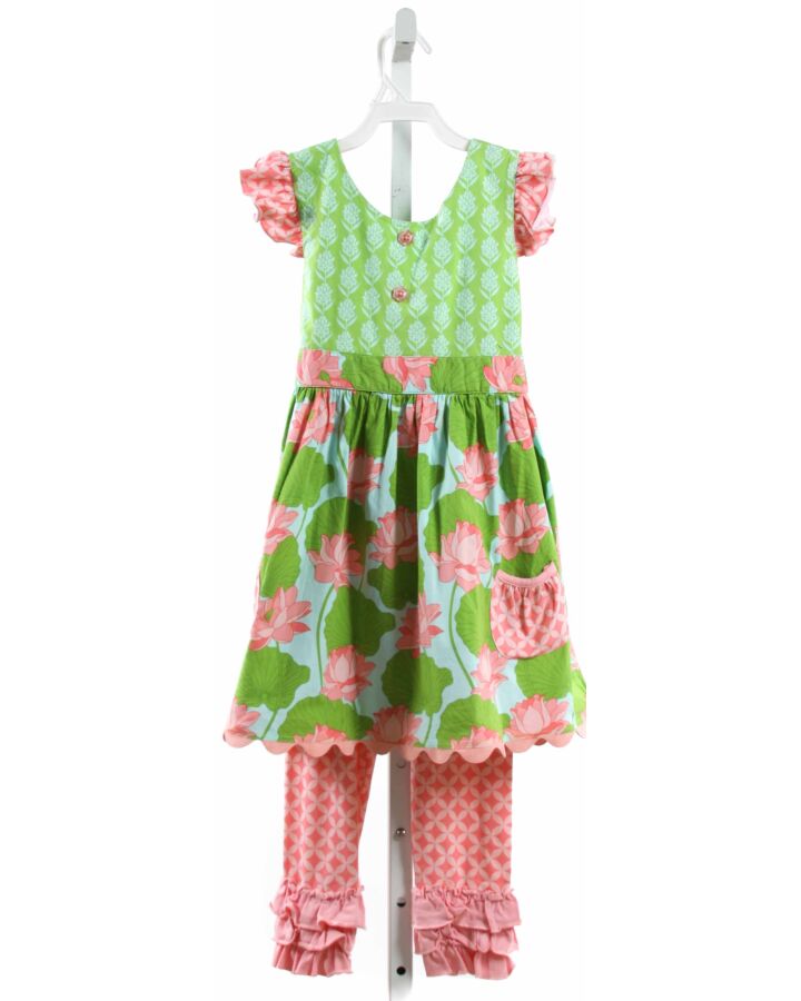 SERENDIPITY  GREEN  FLORAL  2-PIECE OUTFIT