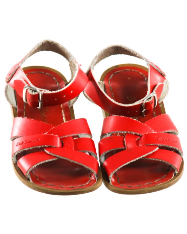 SUN SANS/ SALTWATER SANDALS RED SANDALS *THIS ITEM IS GENTLY USED WITH MINOR SIGNS OF WEAR (FAINT STAINS) *EUC SIZE TODDLER 10