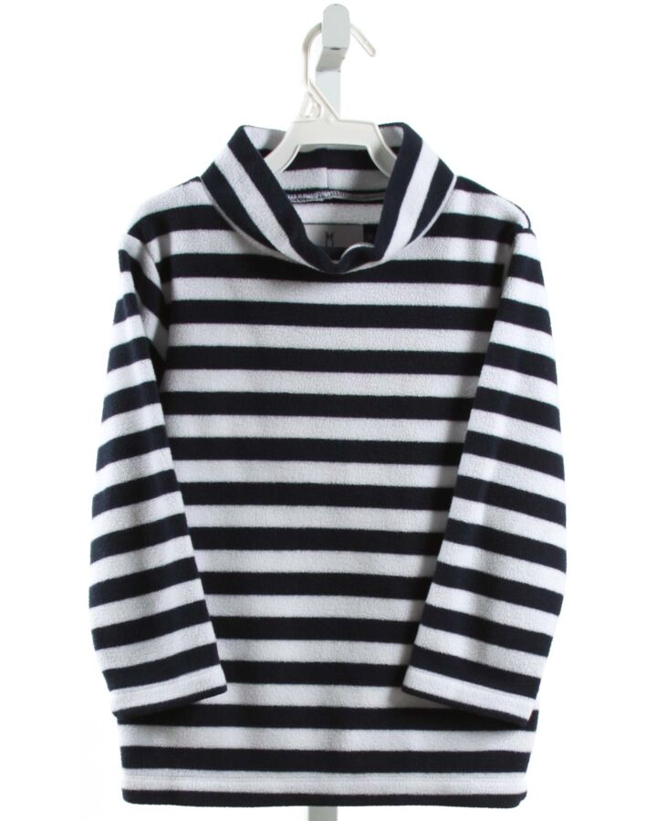 DUDLEY STEPHENS  NAVY FLEECE STRIPED  PULLOVER
