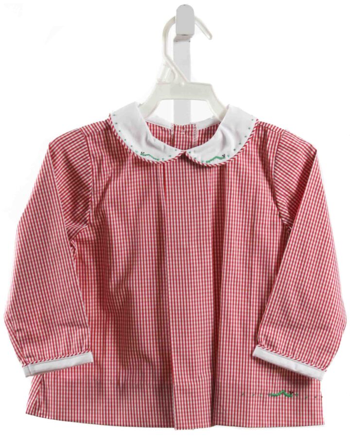 ALICE KATHLEEN  RED  GINGHAM EMBROIDERED SHIRT-LS
