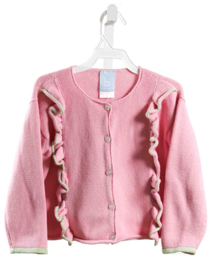 BELLA BLISS  PINK    CARDIGAN WITH RUFFLE