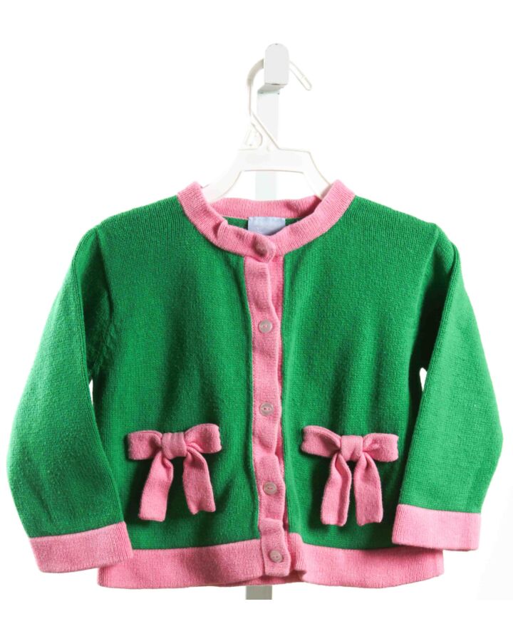 BELLA BLISS  GREEN    CARDIGAN WITH BOW