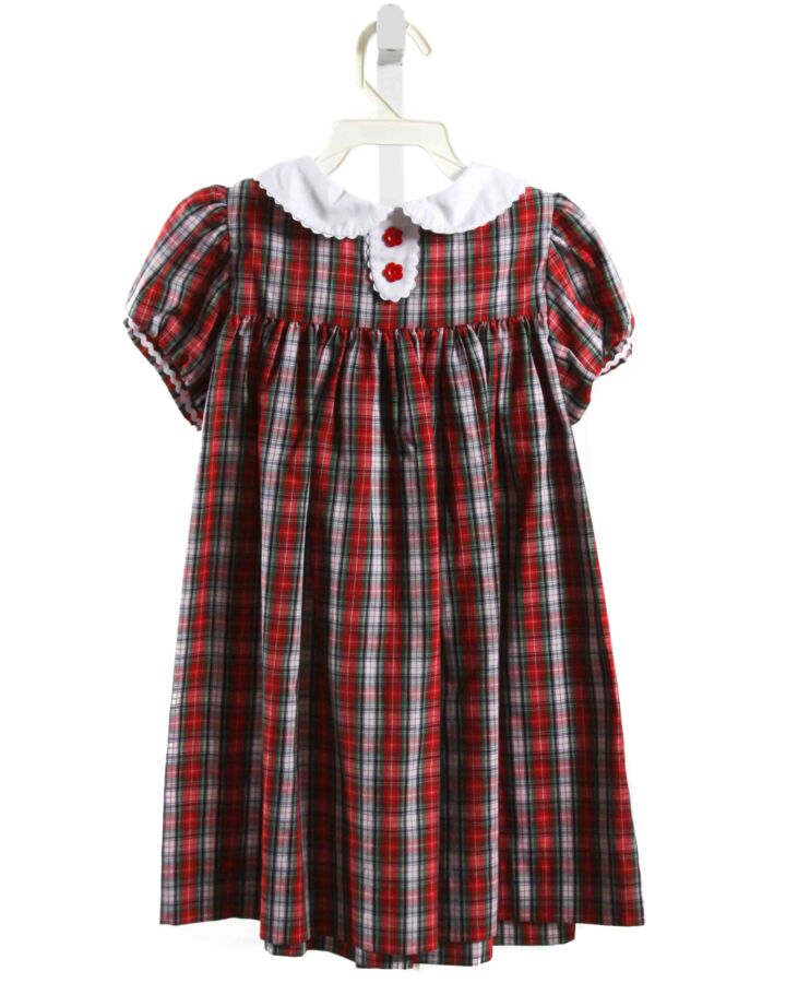 THE BEAUFORT BONNET COMPANY  RED  PLAID  DRESS WITH RIC RAC
