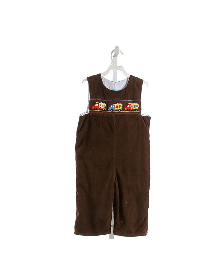CLAIRE AND CHARLIE  BROWN CORDUROY  SMOCKED LONGALL/ROMPER