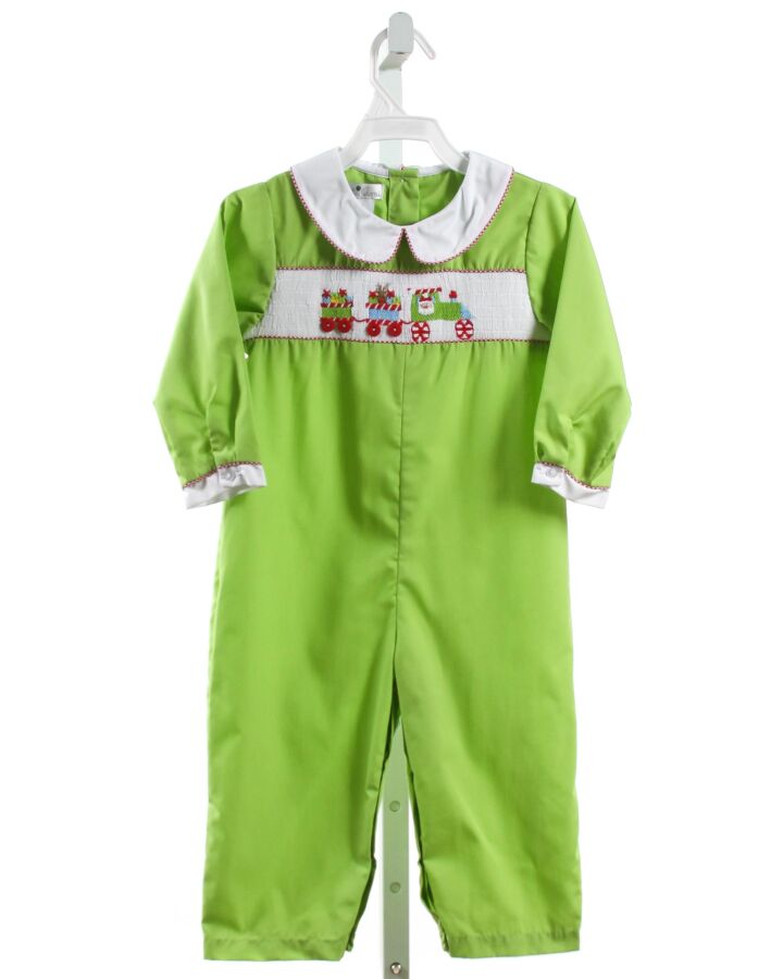 PETIT AMI  LIME GREEN   SMOCKED LONGALL/ROMPER 