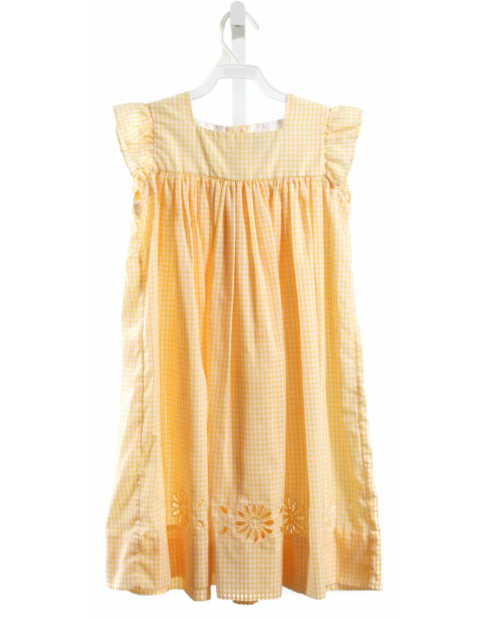 THE PROPER PEONY  YELLOW  GINGHAM  DRESS WITH EYELET TRIM