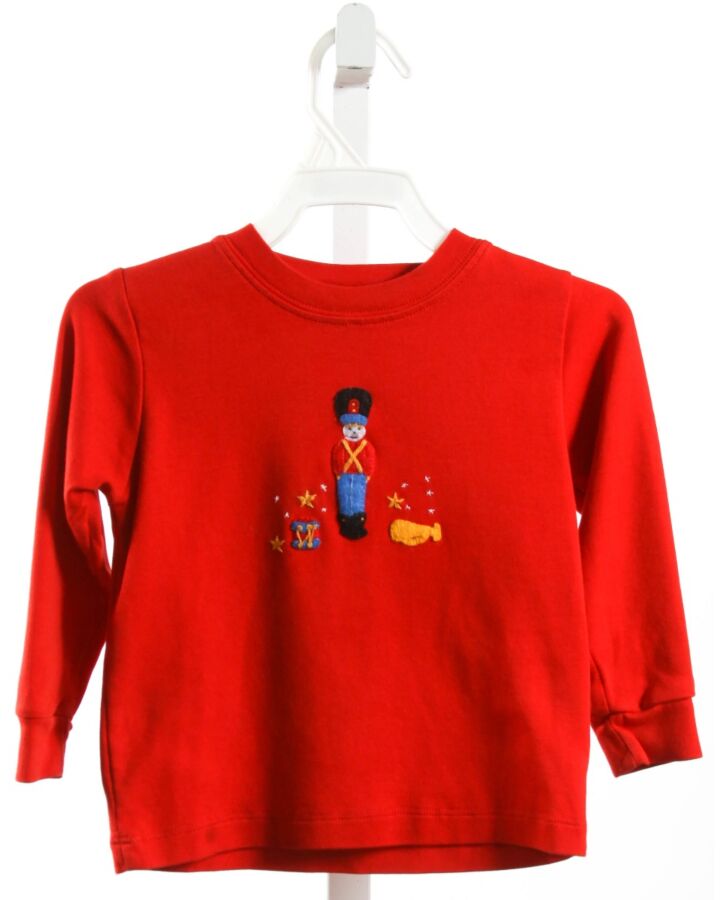 SQUIGGLES  RED   APPLIQUED KNIT LS SHIRT
