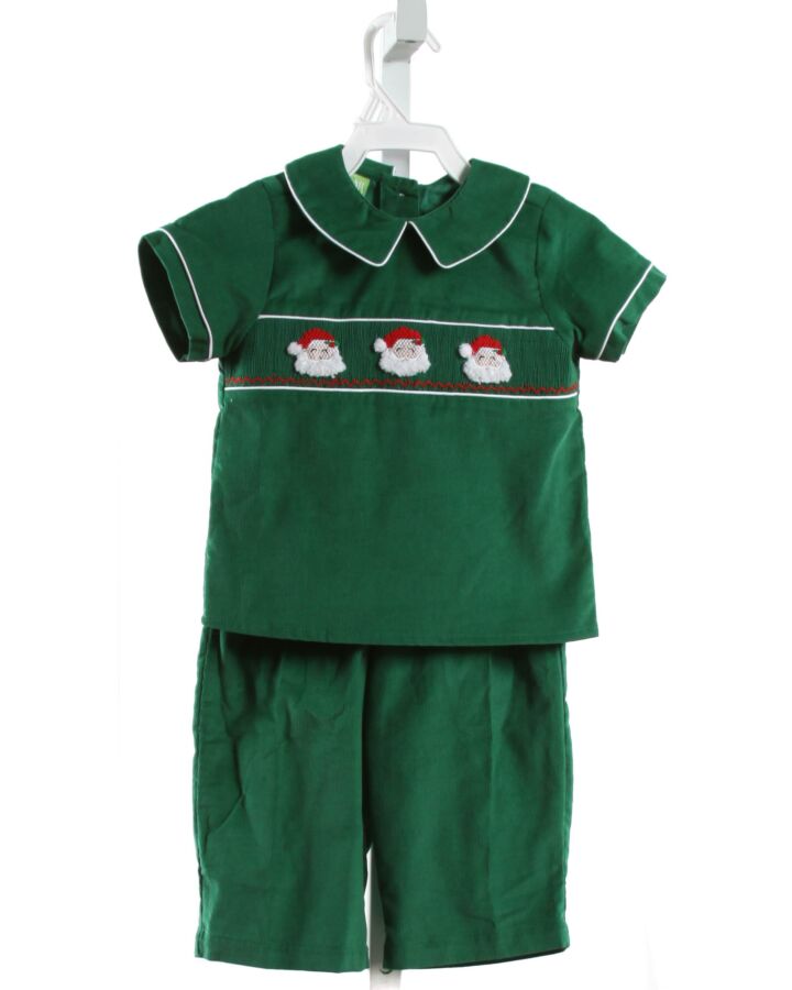 CLASSIC WHIMSY  GREEN CORDUROY  SMOCKED 2-PIECE OUTFIT