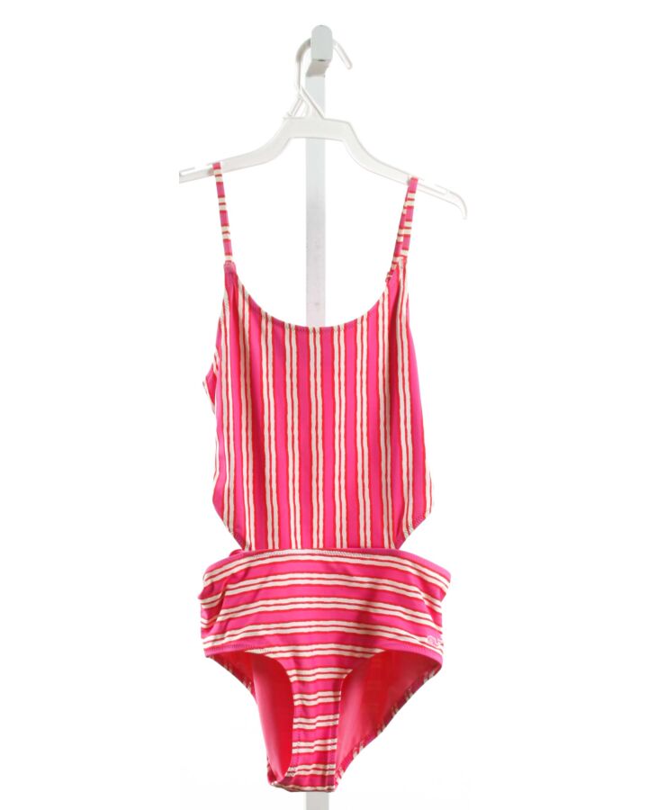 NO TAG  HOT PINK  STRIPED  1-PIECE SWIMSUIT