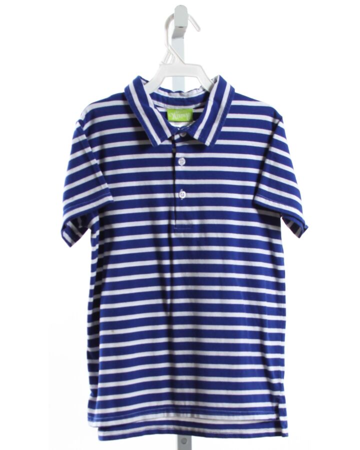 CLASSIC WHIMSY  BLUE  STRIPED  KNIT SS SHIRT