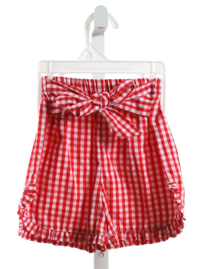 MONDAY'S CHILD  RED  GINGHAM  SHORTS WITH RUFFLE