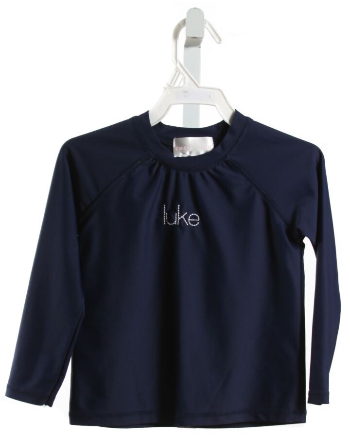 CECIL & LOU  NAVY   EMBROIDERED RASH GUARD