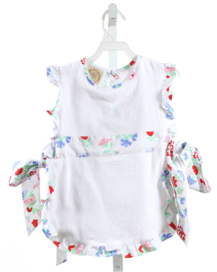 THE BEAUFORT BONNET COMPANY  WHITE TERRY CLOTH FLORAL  SLEEVELESS SHIRT