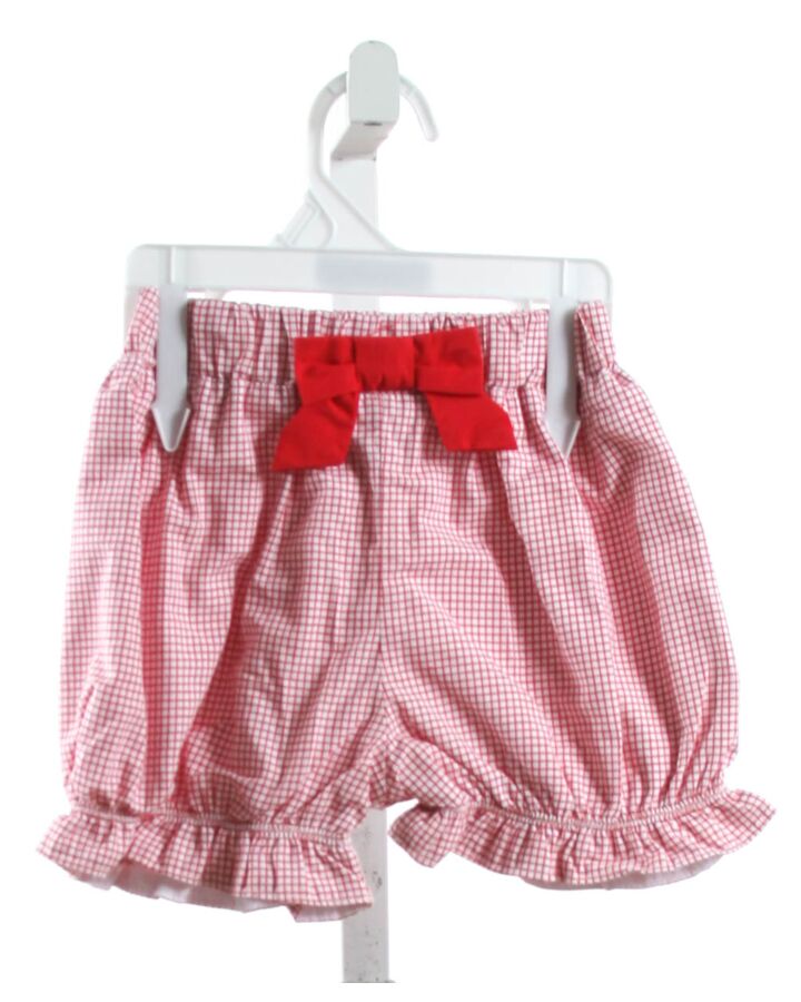 THE BEAUFORT BONNET COMPANY  RED  WINDOWPANE  SHORTS WITH BOW