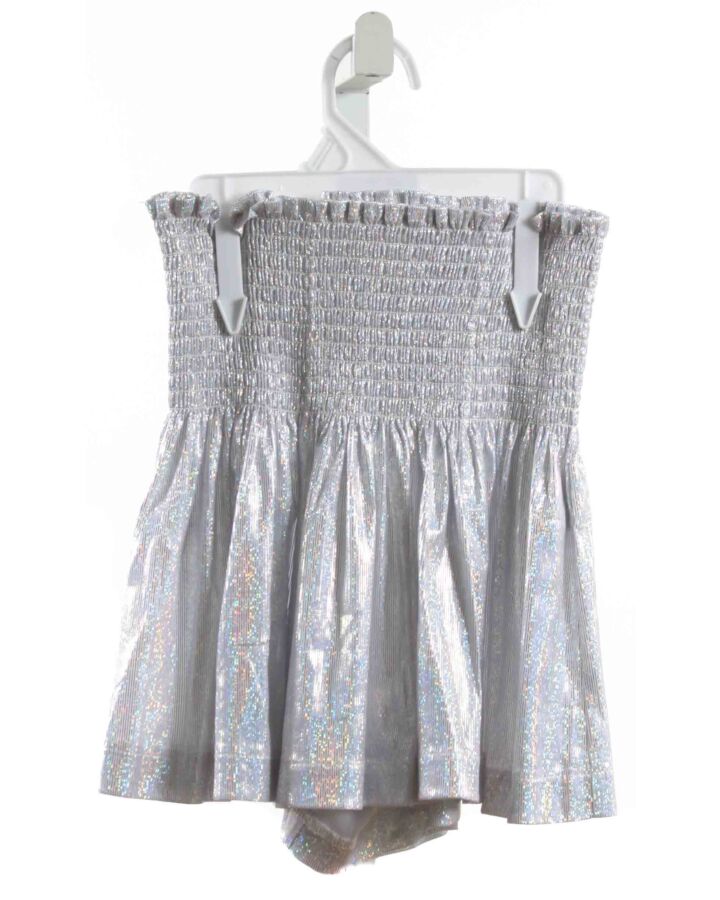 QUEEN OF SPARKLES  SILVER   SMOCKED SHORTS
