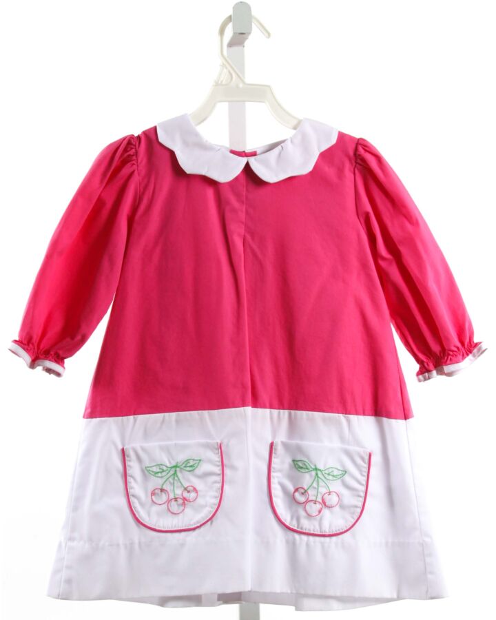 THE PROPER PEONY  HOT PINK   EMBROIDERED DRESS