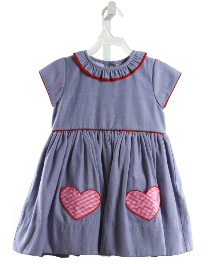 THE PROPER PEONY  CHAMBRAY   APPLIQUED DRESS