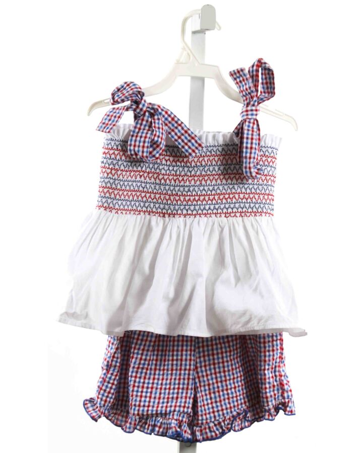 CLASSIC WHIMSY  MULTI-COLOR SEERSUCKER  SMOCKED 2-PIECE OUTFIT