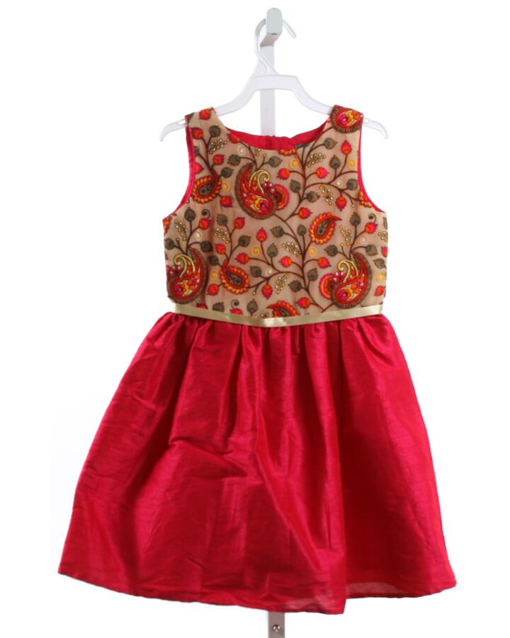 A.T.U.N.  RED  PAISLEY EMBROIDERED DRESS