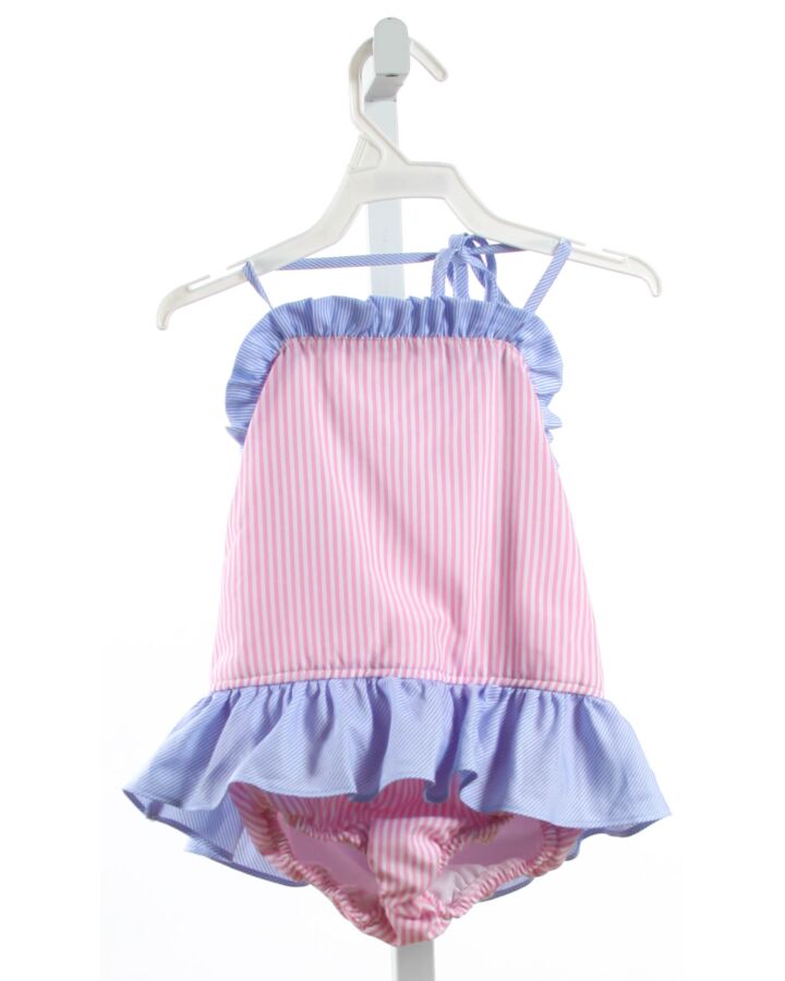 SMOCKED OR NOT  PINK  STRIPED  1-PIECE SWIMSUIT WITH RUFFLE