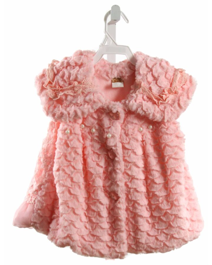 MIA BELLE BABY  PINK    VEST WITH LACE TRIM