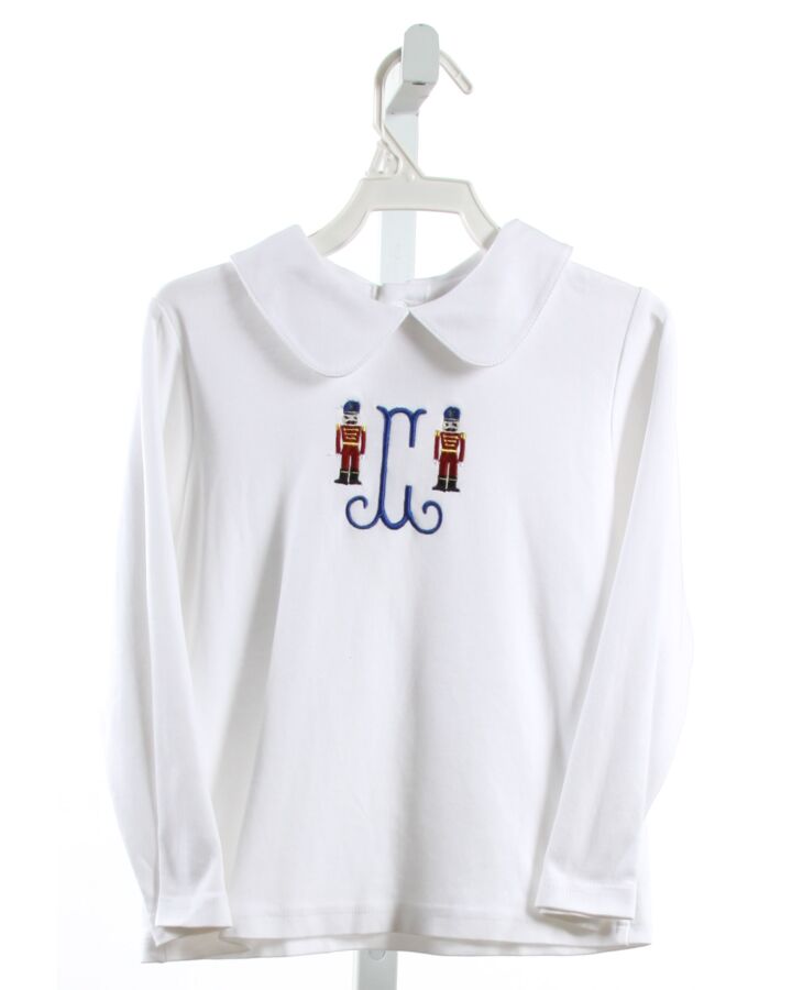 THE BEAUFORT BONNET COMPANY  WHITE   EMBROIDERED KNIT LS SHIRT