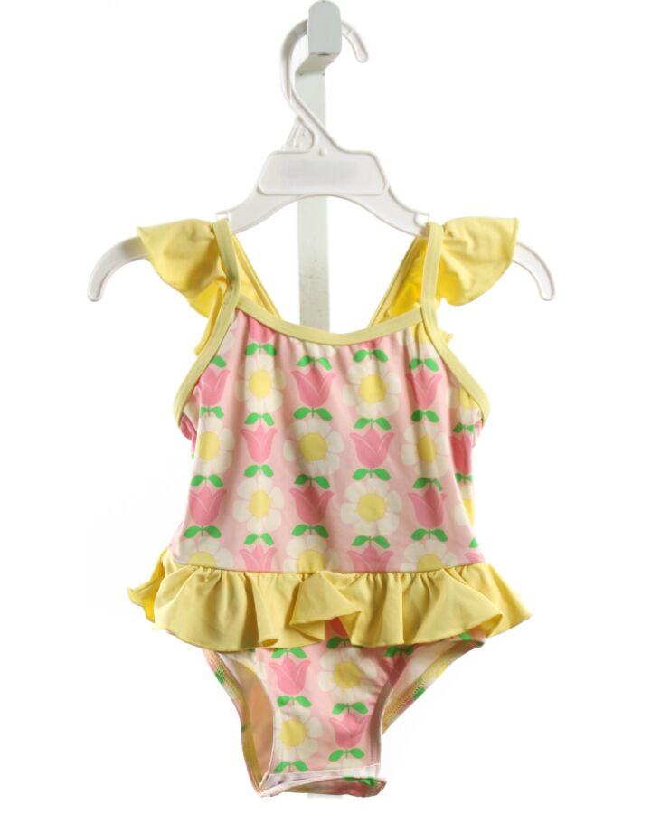 THE BEAUFORT BONNET COMPANY  PINK  FLORAL  1-PIECE SWIMSUIT WITH RUFFLE