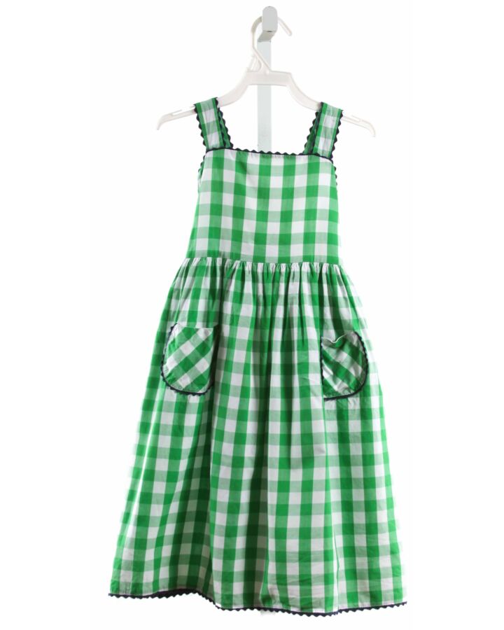 BELLA BLISS  GREEN  GINGHAM  DRESS WITH RIC RAC