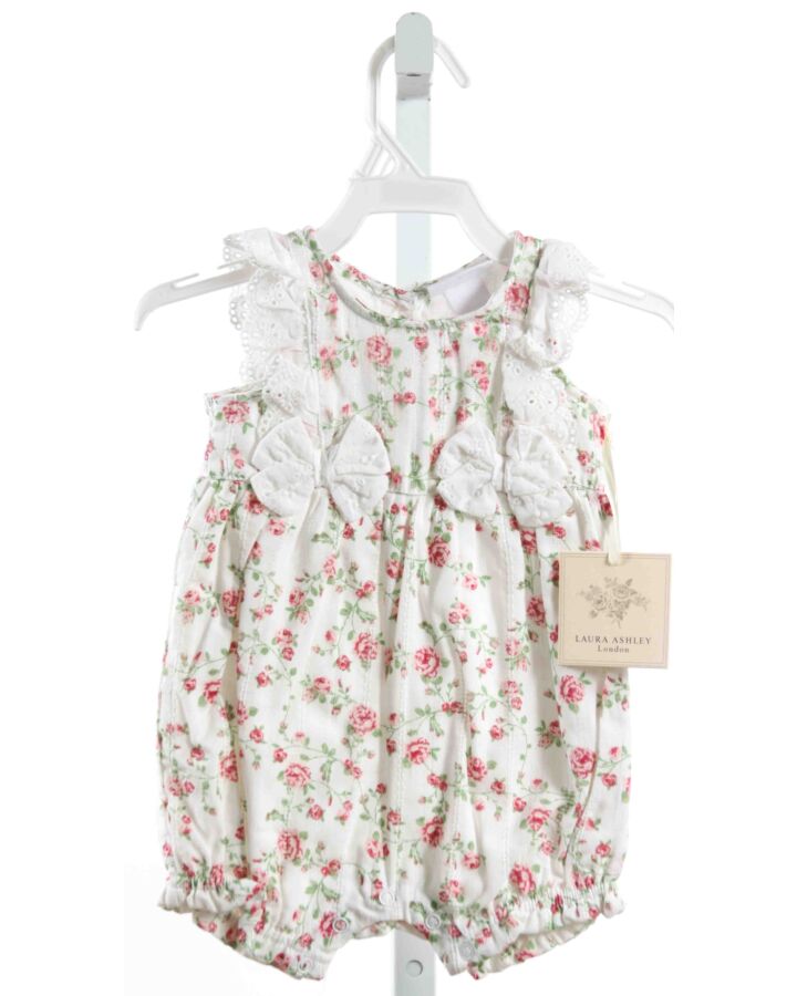 LAURA ASHLEY  PINK  FLORAL  ROMPER WITH BOW