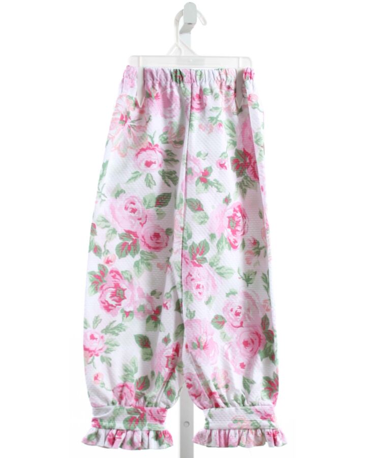 ALICE KATHLEEN  PINK PIQUE FLORAL  PANTS WITH RUFFLE