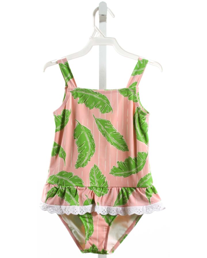 THE BEAUFORT BONNET COMPANY  PINK  PRINT  1-PIECE SWIMSUIT WITH EYELET TRIM