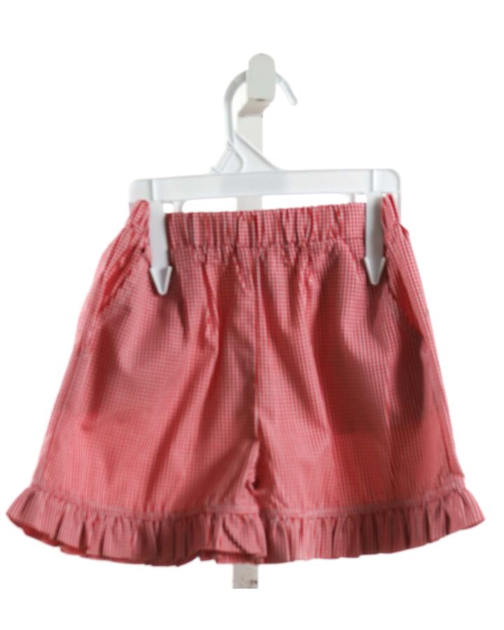 STITCHY FISH  RED  GINGHAM  SHORTS WITH RUFFLE