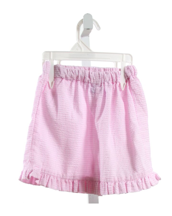 W COLOR WORKS  PINK SEERSUCKER STRIPED  SHORTS WITH RUFFLE