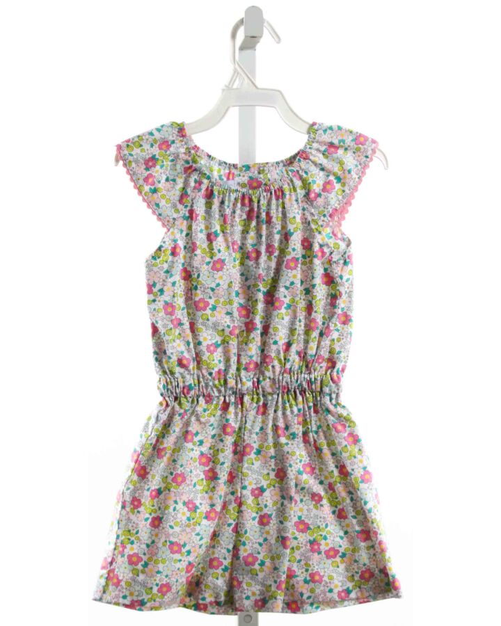 LITTLE ENGLISH  MULTI-COLOR  FLORAL  ROMPER WITH RIC RAC