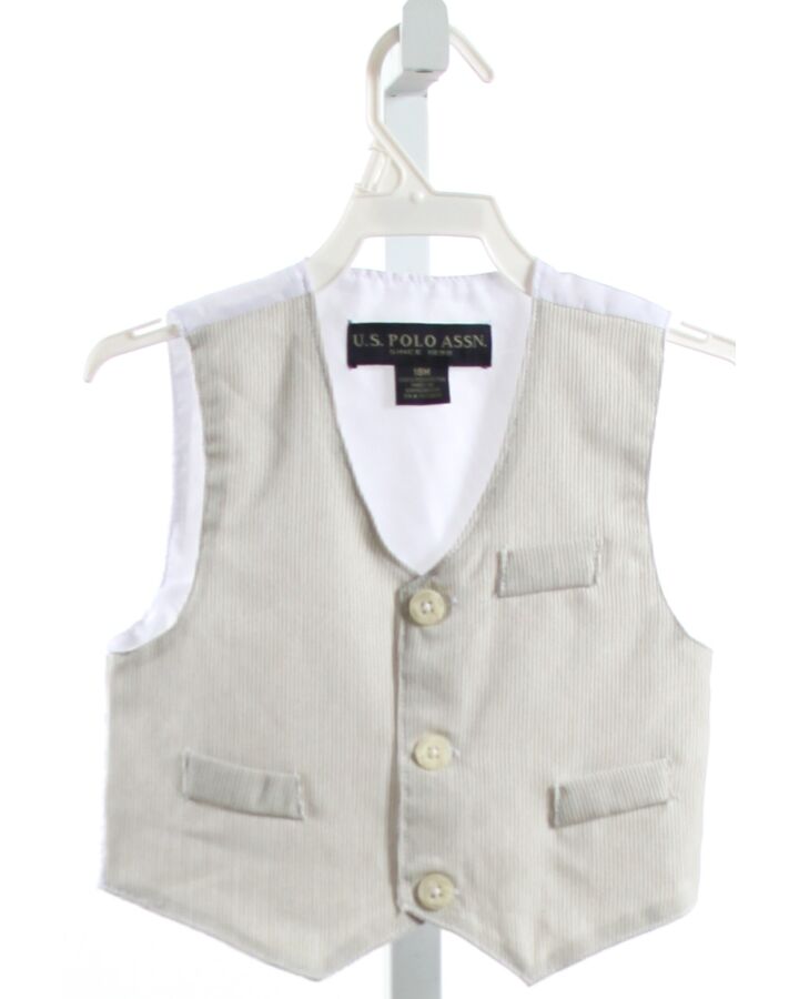 POLO BY RALPH LAUREN  IVORY  STRIPED  VEST
