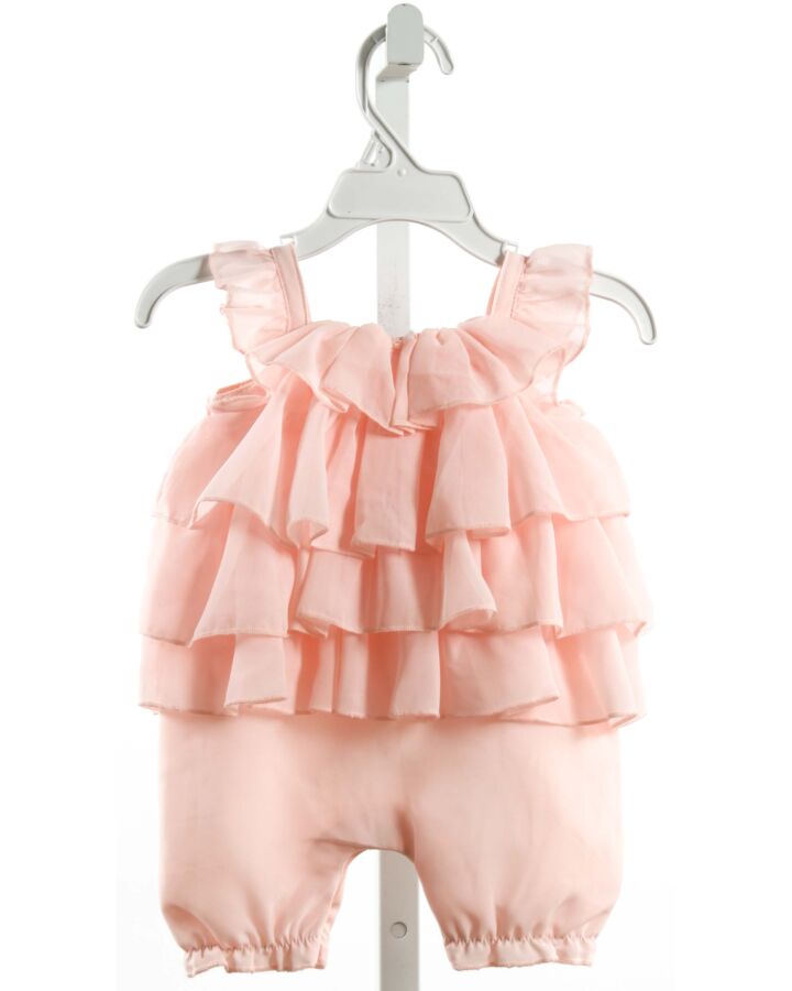 EDGEHILL COLLECTION  LT PINK    ROMPER WITH RUFFLE